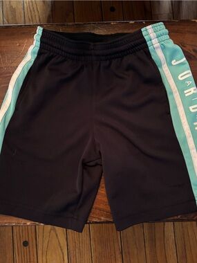 Nike Black Shorts with Teal Accent and Jordan Logo -Boys size 6/7